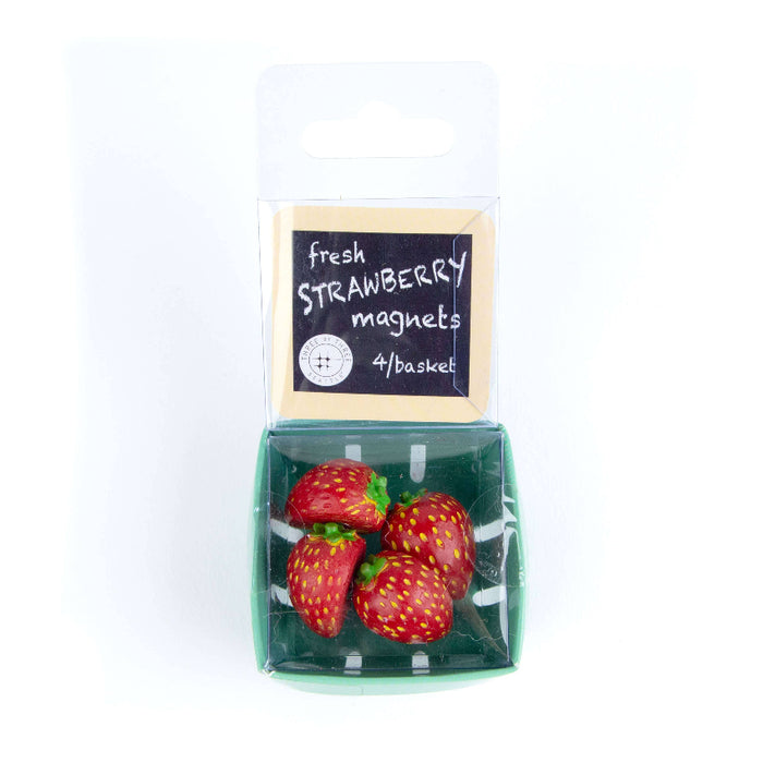 Strawberry Magnets in Basket - Three by Three Seattle