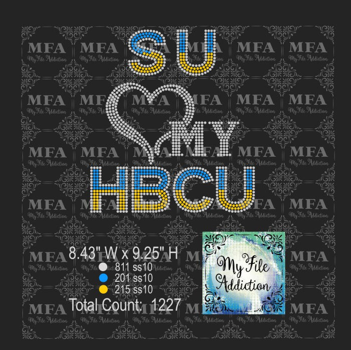SU Love My HBCU Rhinestone Digital Download File - My File Addiction