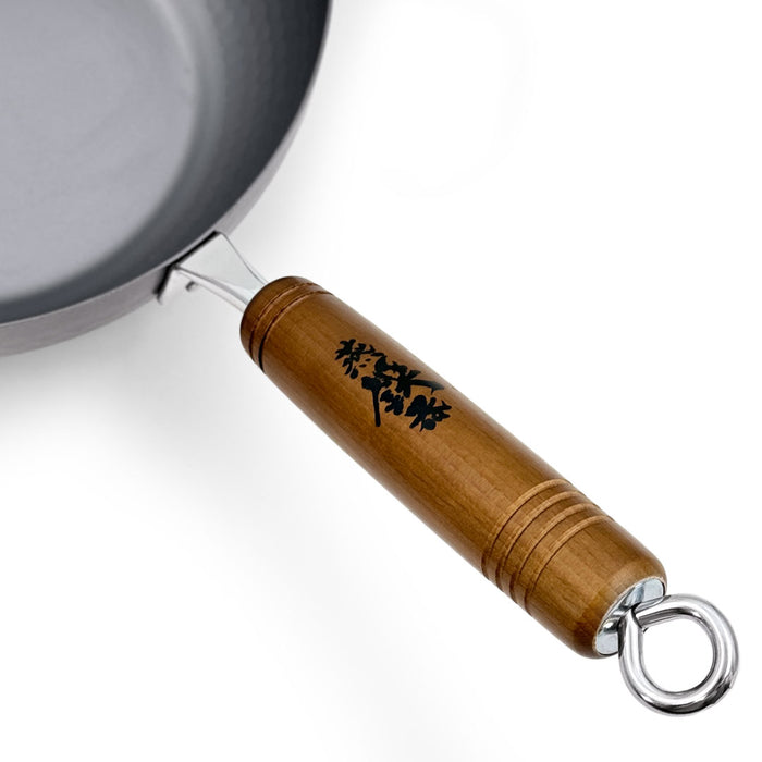 Summit Nitrogen Hardened Iron Beijing Wok Pan Hammered 8.7" dia Handle