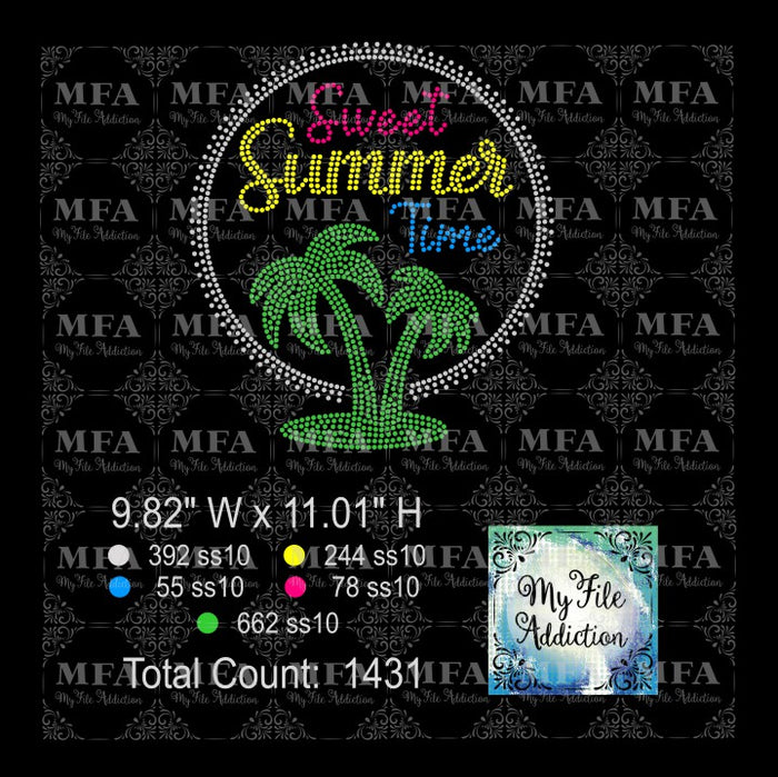 Sweet Summer Time Rhinestone Digital Download File - My File Addiction