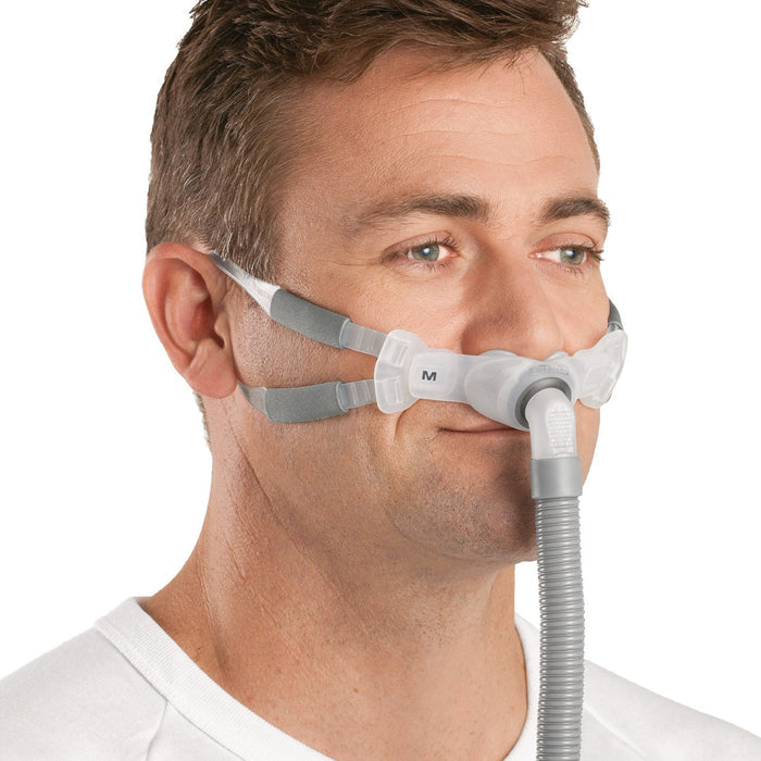 Man Wearing Swift FX Bella Nasal Pillow Mask