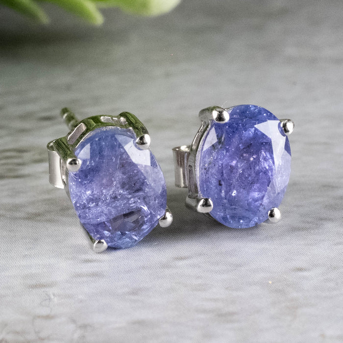 Tanzanite Earrings 8x6mm .925 Silver - InnerVision Crystals