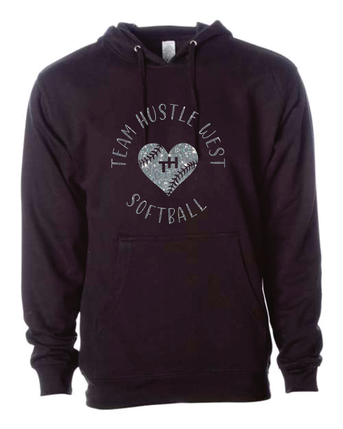 Team Hustle West Hoodie- 3 Designs GLITTER