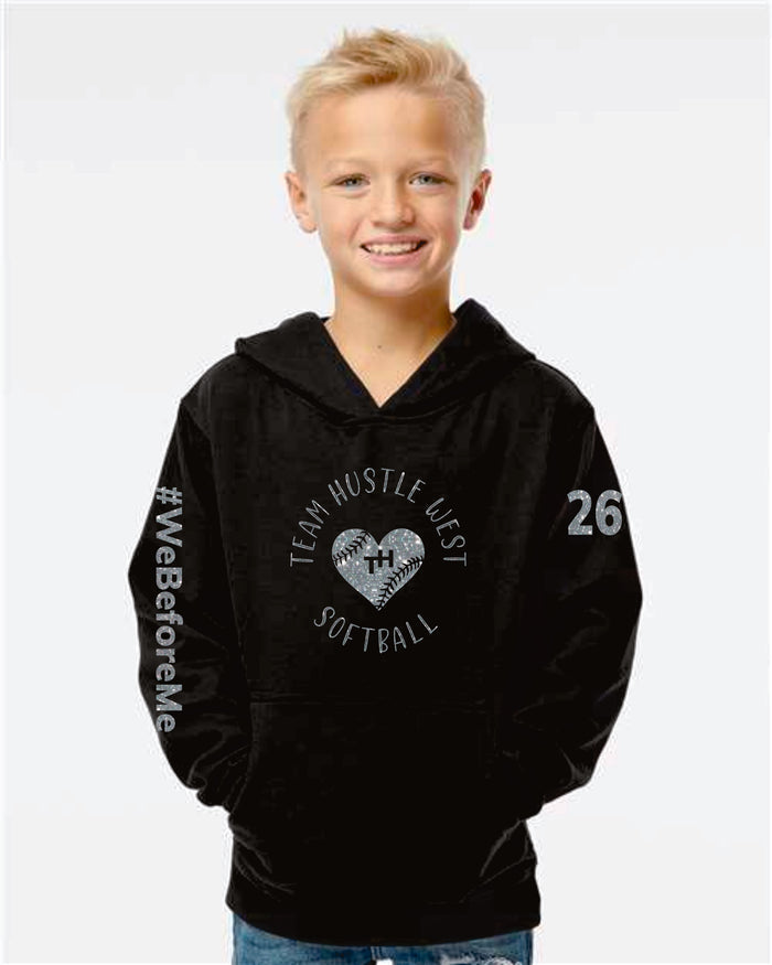 Team Hustle West Youth Hoodie- 3 Designs GLITTER
