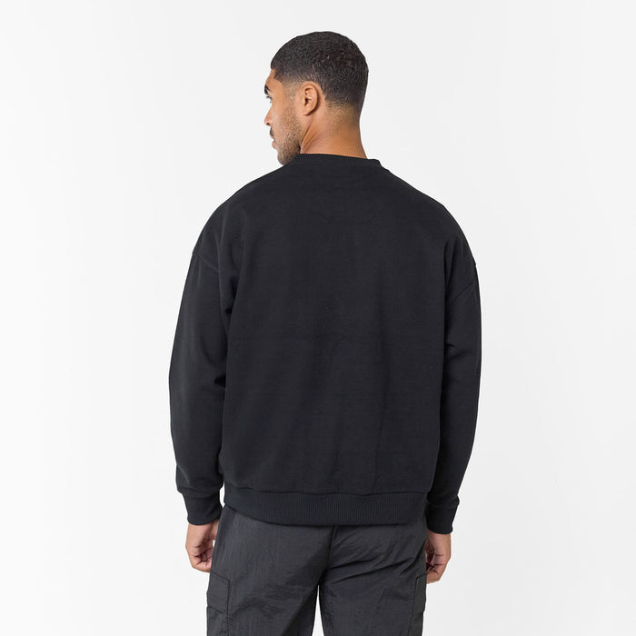 Tech Zip Pocket Crew Sweat | Black