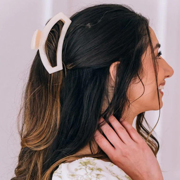 TELETIES Open Hair Clip Almond Beige