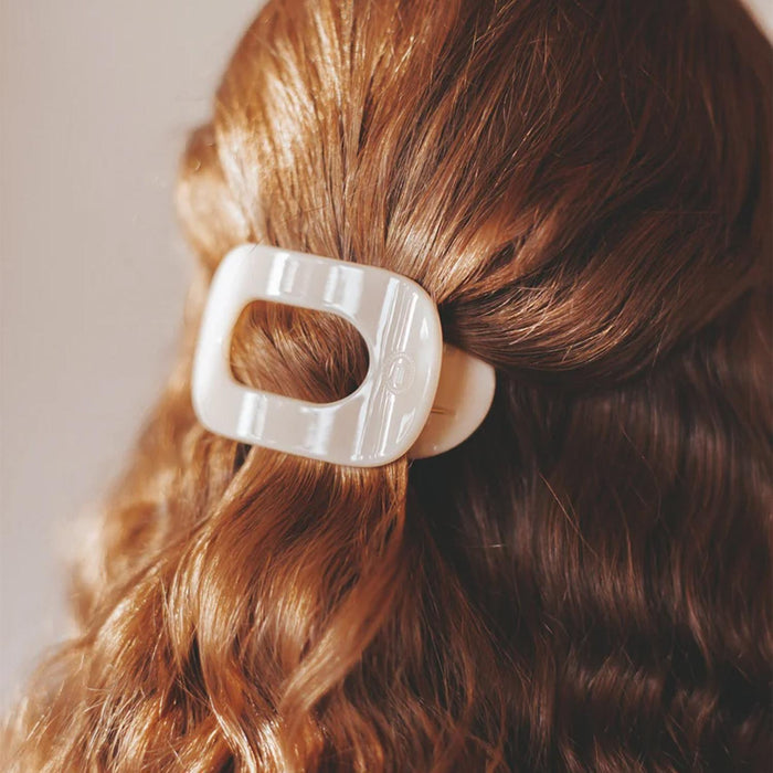 TELETIES Round Flat Hair Clip Almond Beige