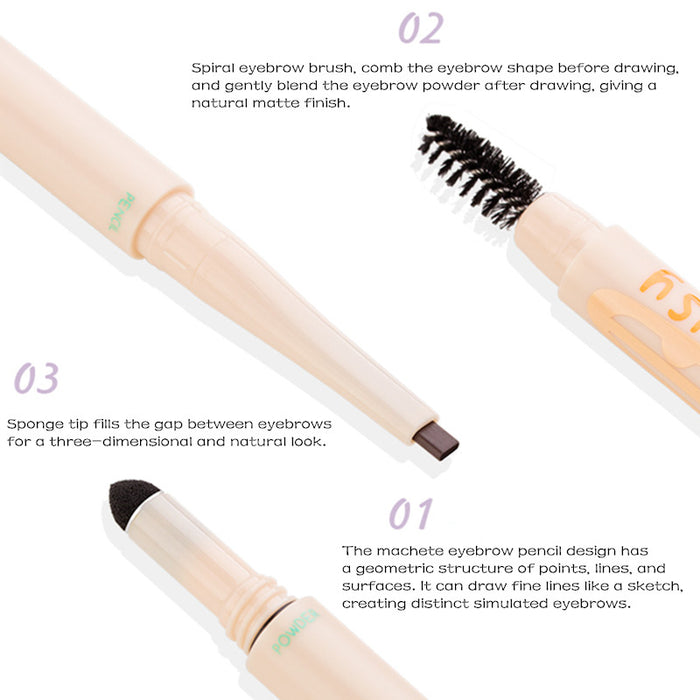 TellDaisy 3-in-1 Waterproof Machete Eyebrow Pencil T3723