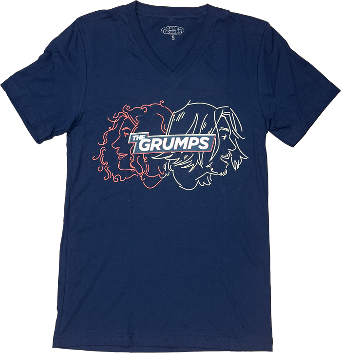 The Grumps Navy Unisex V-Neck Shirt