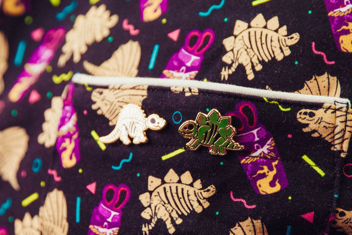 The Ten Minute Power Hour - "Dinos" Enamel Pin Collar Clips