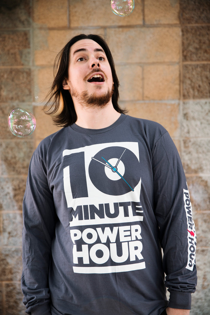 The Ten Minute Power Hour Long Sleeve Tee - Grey Variant