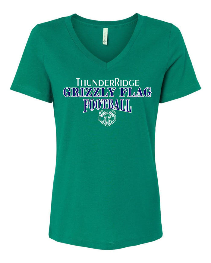 Thunder Ridge Flag Football Ladies V-Neck Tee- 5 Designs