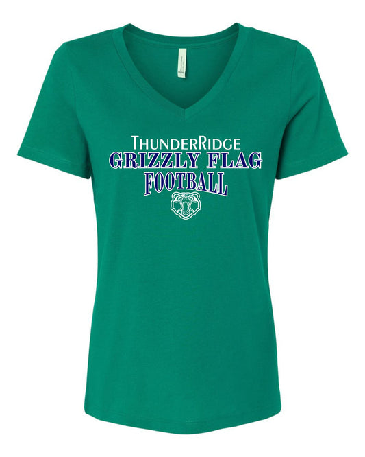Thunder Ridge Flag Football Ladies V-Neck Tee- 5 Designs