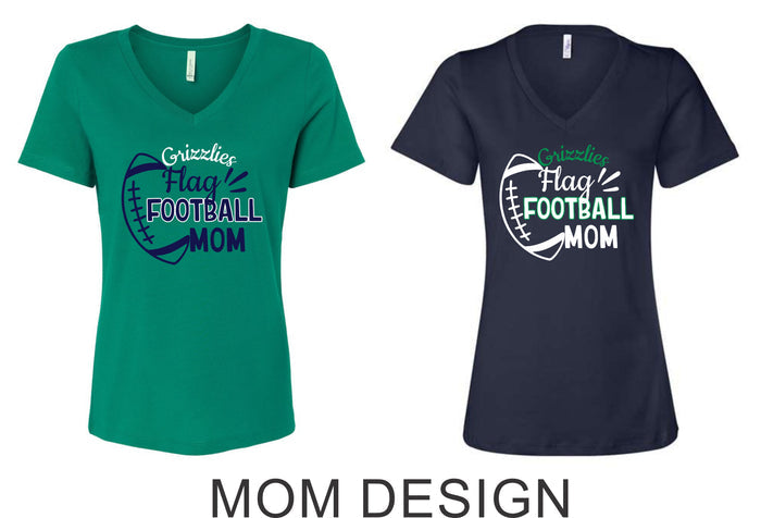 Thunder Ridge Flag Football Ladies V-Neck Tee- 5 Designs