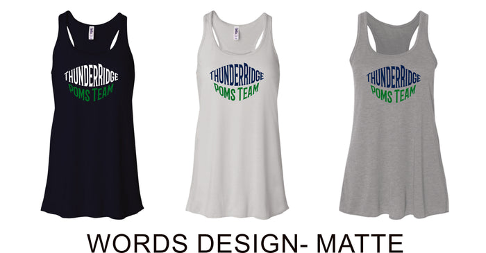 Thunder Ridge Poms  Ladies Flowy Tank- 3 Colors