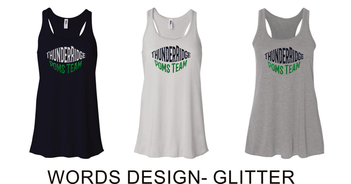 Thunder Ridge Poms  Ladies Flowy Tank- 3 Colors