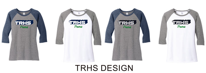 Thunder Ridge Poms Ladies or Unisex Raglan Tee- 2 Colors