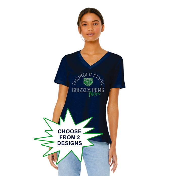 Thunder Ridge POMS MOM Ladies V-Neck Tee
