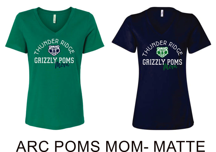 Thunder Ridge POMS MOM Ladies V-Neck Tee