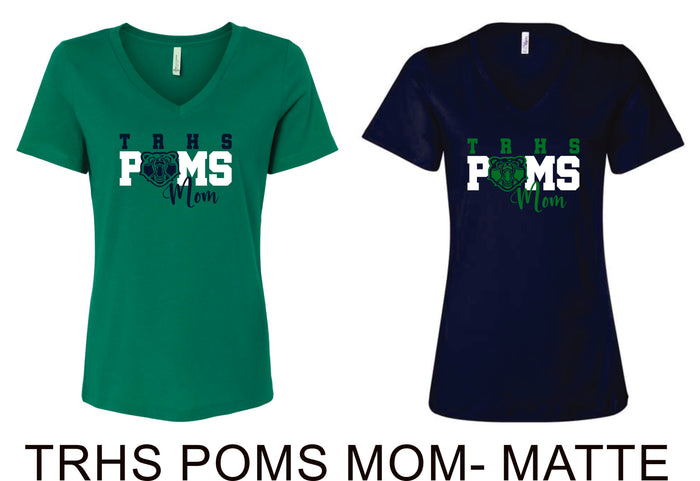 Thunder Ridge POMS MOM Ladies V-Neck Tee