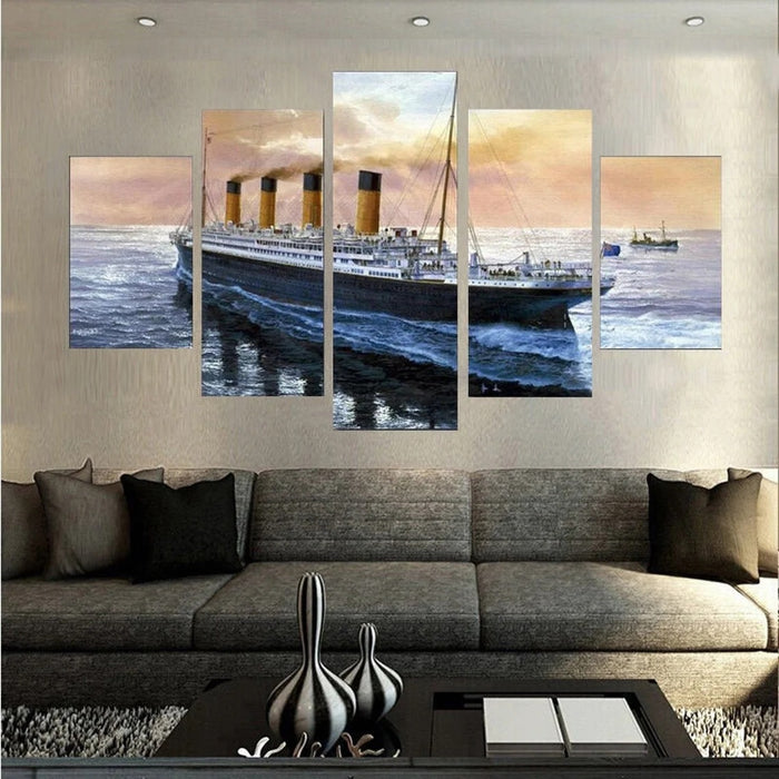 Titanic Ship Nautical Ocean Wall Art Frame Canvas Printing Decor