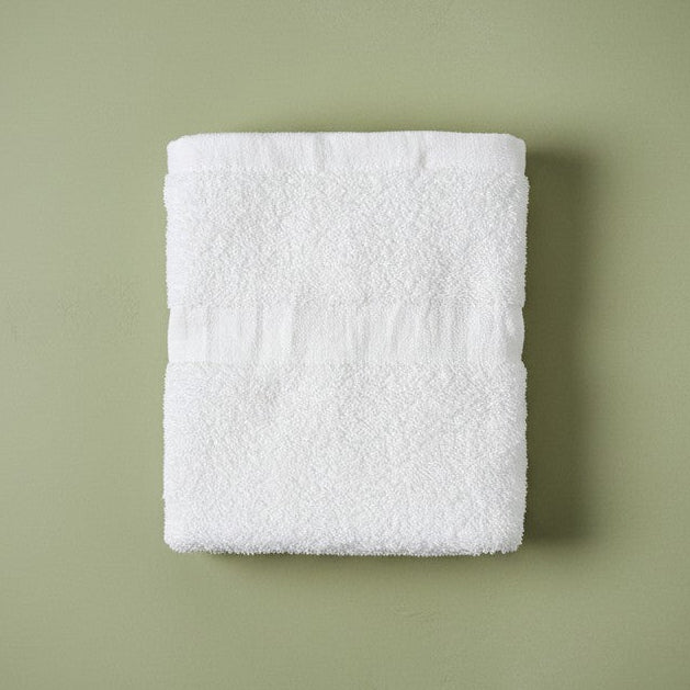 TMC Collection Cotton Blend Ring Spun White Hand Towel By Rifz Textiles