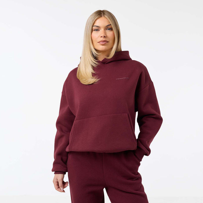 Tonal Core Logo Open Hem Tracksuit | Burgundy