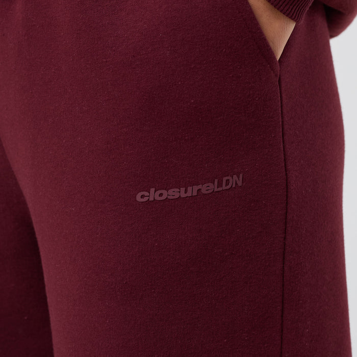Tonal Core Logo Open Hem Tracksuit | Burgundy