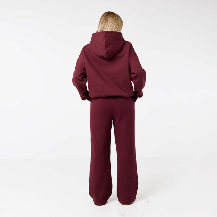 Tonal Core Logo Open Hem Tracksuit | Burgundy