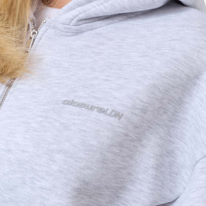Tonal Core Logo Zip Open Hem Tracksuit  | Grey Marl
