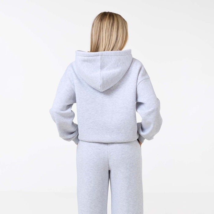 Tonal Core Logo Zip Open Hem Tracksuit  | Grey Marl