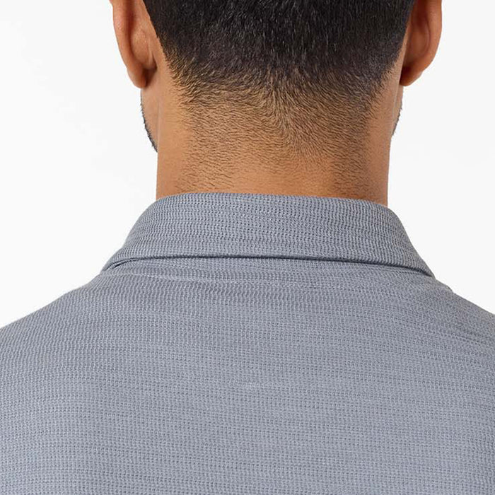 Tonal Knit Zip Overshirt | Mid Grey