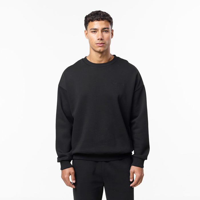Tonal Signature Open Hem Tracksuit | Black