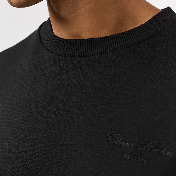 Tonal Signature Open Hem Tracksuit | Black