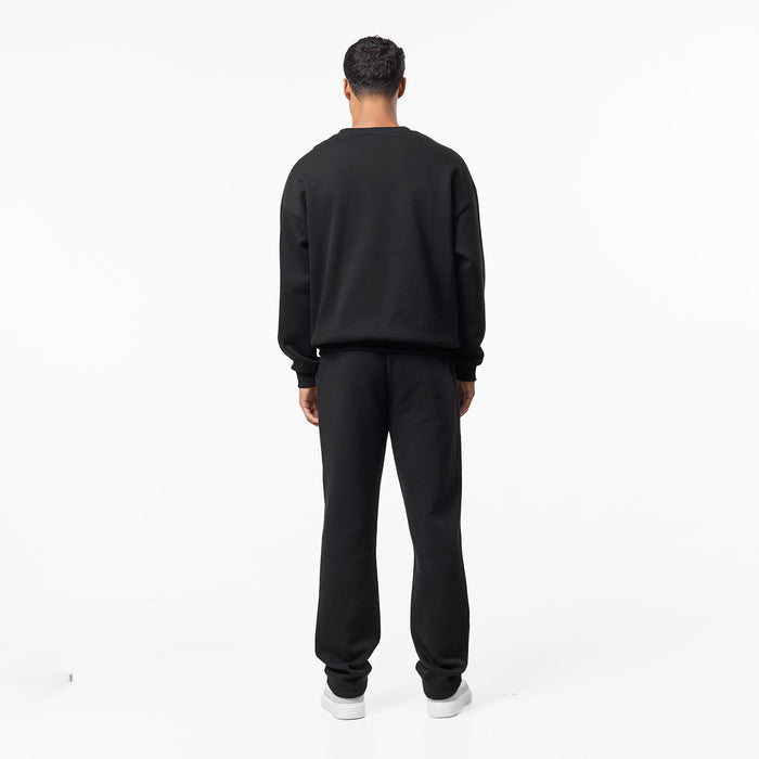 Tonal Signature Open Hem Tracksuit | Black
