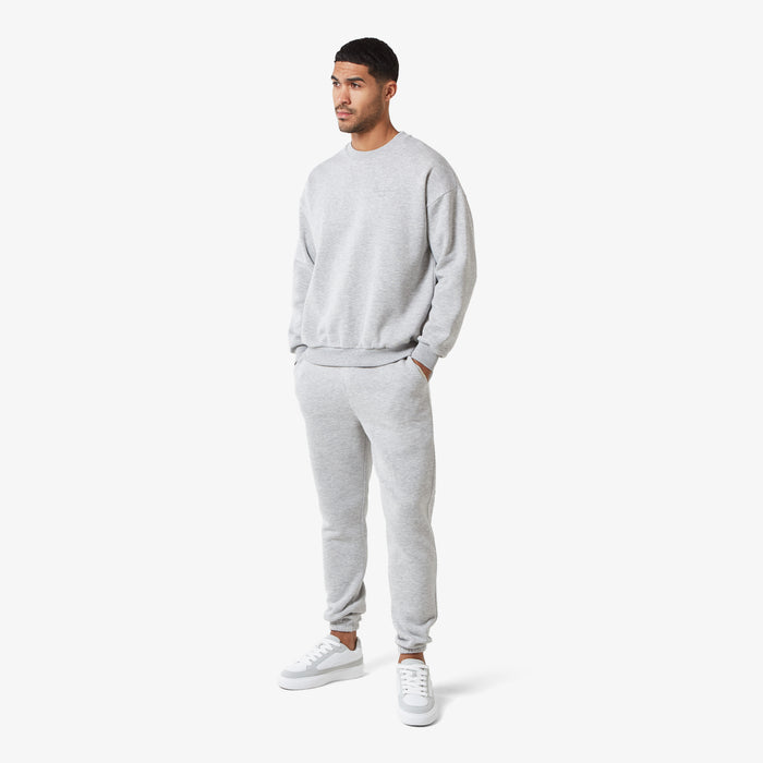 Men's  Grey Marl Tonal Signature Tracksuit  Closure London  Front View