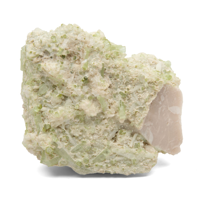 Tourmaline - Green, Chhappu on Feldspar
