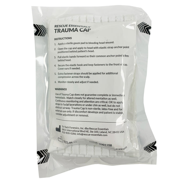 Rescue Essentials Trauma Cap, packaged back