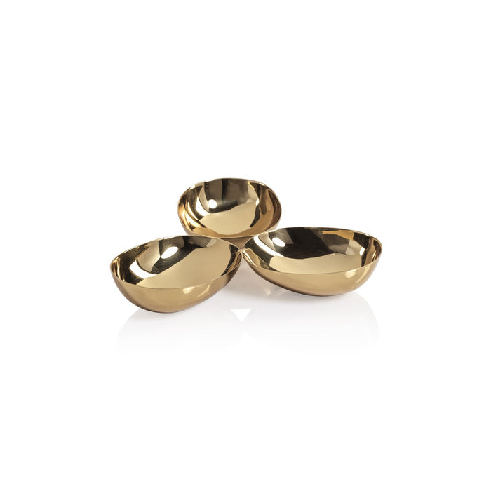 Triple Nut Bowl - Polished Gold - Bowls by Carlyle Avenue