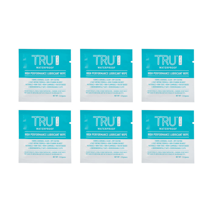 TRU® Zip High Performance Lubricant Wipes, 6 count