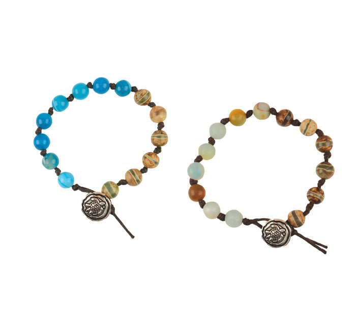 Turtle Stone Button Bracelet