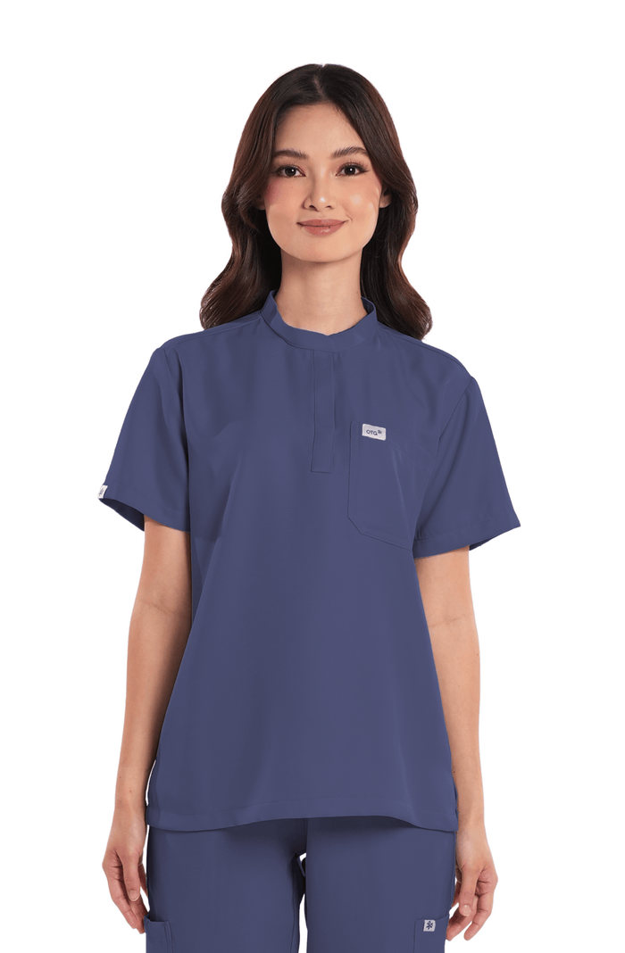 Twill Custom Fit Mandarin Women Scrub Top