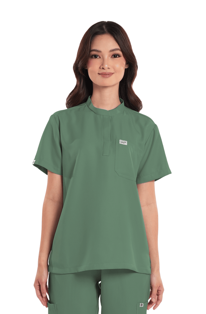 Twill Custom Fit Mandarin Women Scrub Top