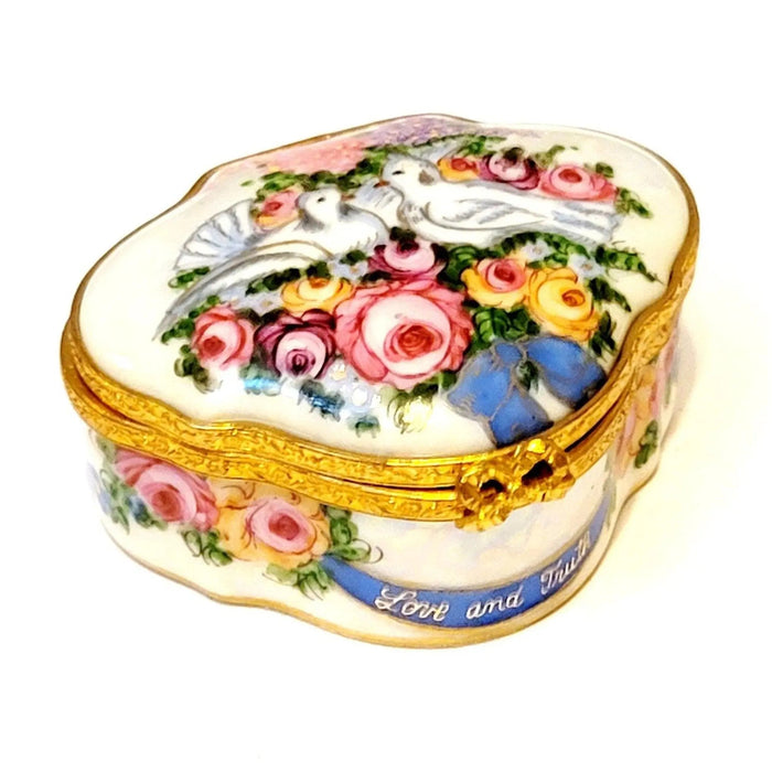 Two Doves Love Trinket Box Porcelain Limoges traditional wedding special limoges boxes French Trinket Box