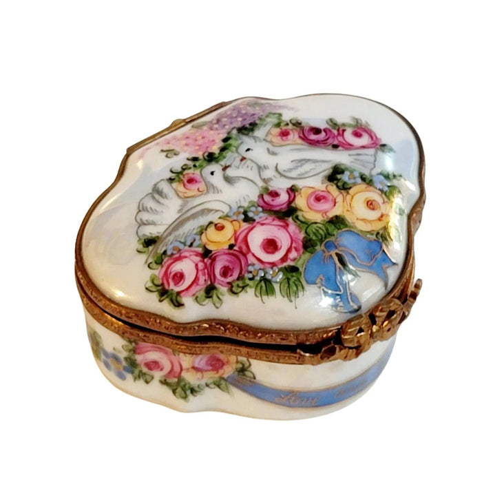 Two Doves Love Trinket Box Porcelain Limoges traditional wedding special limoges boxes French Trinket Box