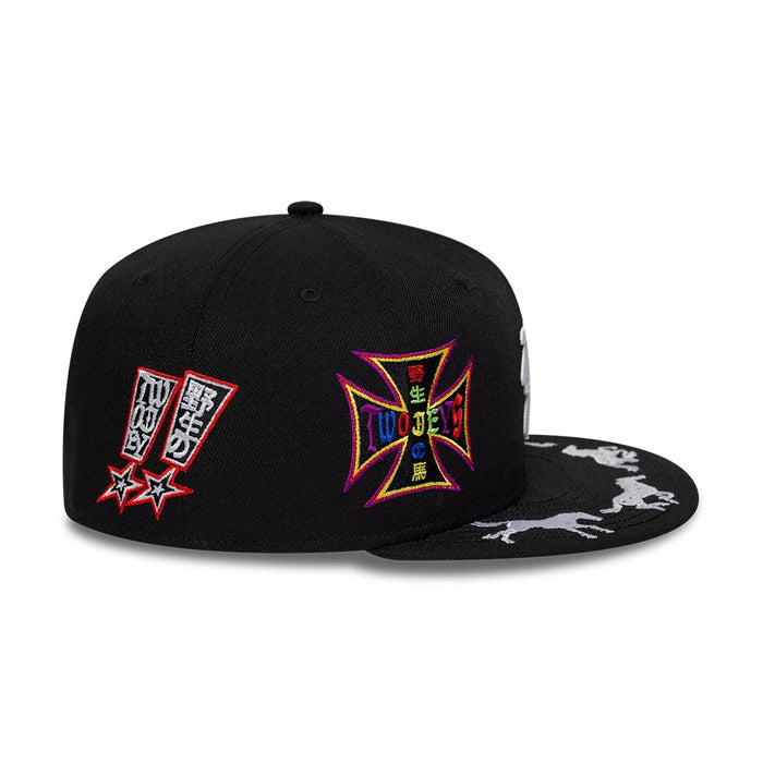 Pictured is this Twojeys X New Era 59FIFTY Fitted cap in black. 6
