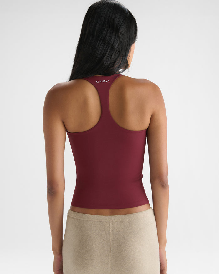 Ultimate V-Neck Racer Back Tank - Damson Red