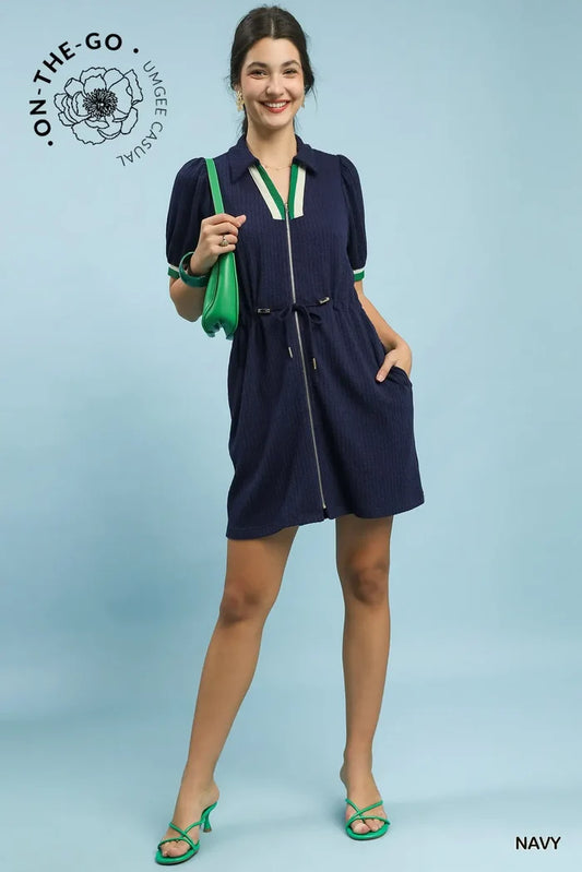 Umgee Zip-Up Casual Dress