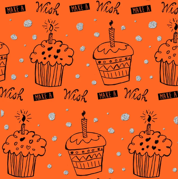 Uniqueco Bio Glitter FSCM Eco Party Cupcakes Silver on Orange