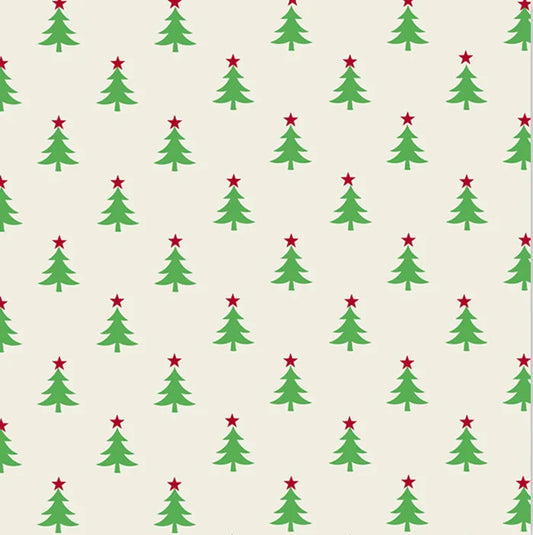 Uniqueco Printed FSCM Elf Green Tree with Red Star Gift Wrap